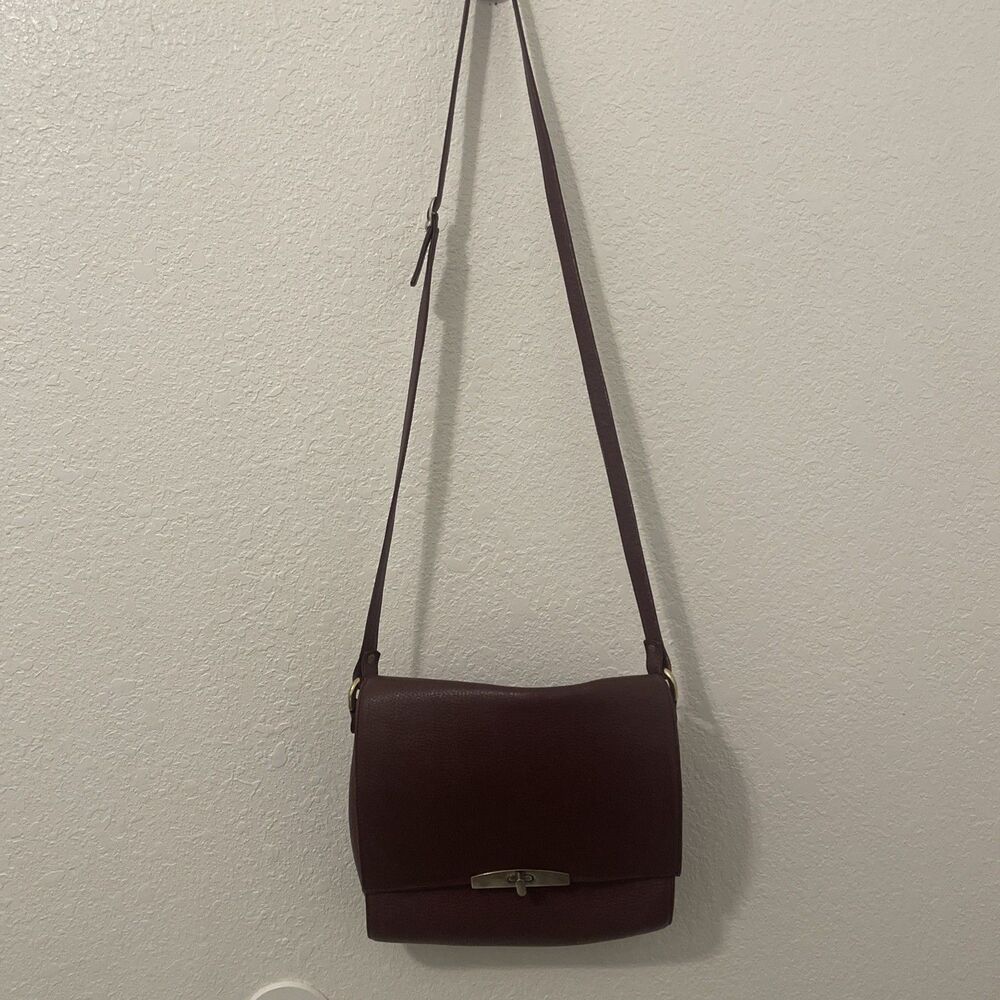 Cuyana Burgundy Leather Crossbody Handbag Bag Business Career CUYANA